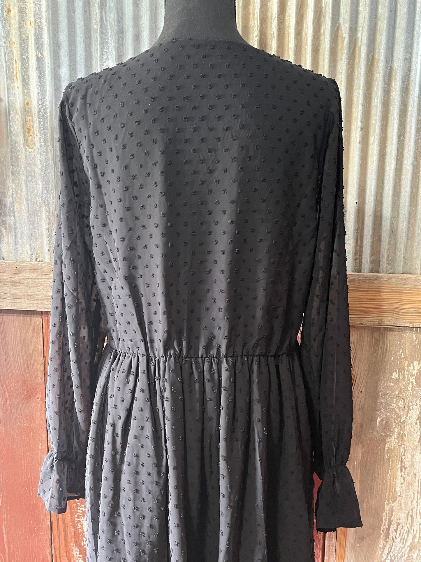 Black Swiss Dot Dress