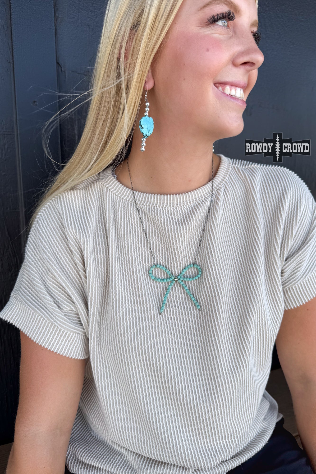 Blue Bow Necklace