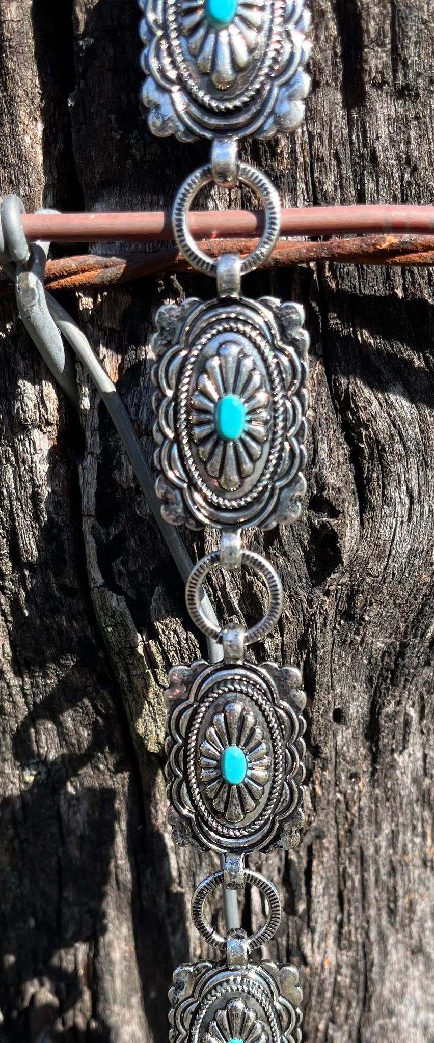 Rectangle Concho Chain Belt