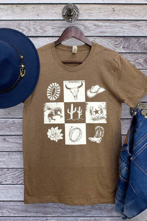 Checkered Western Tee