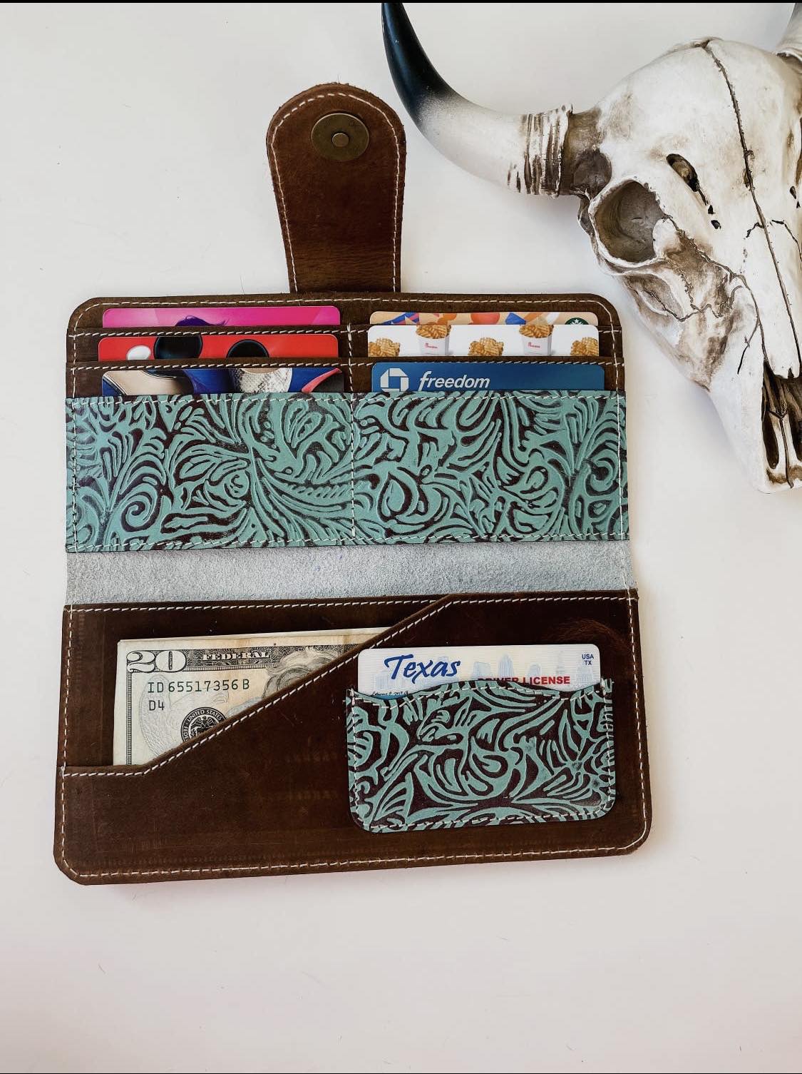 Floral Leather Wallet