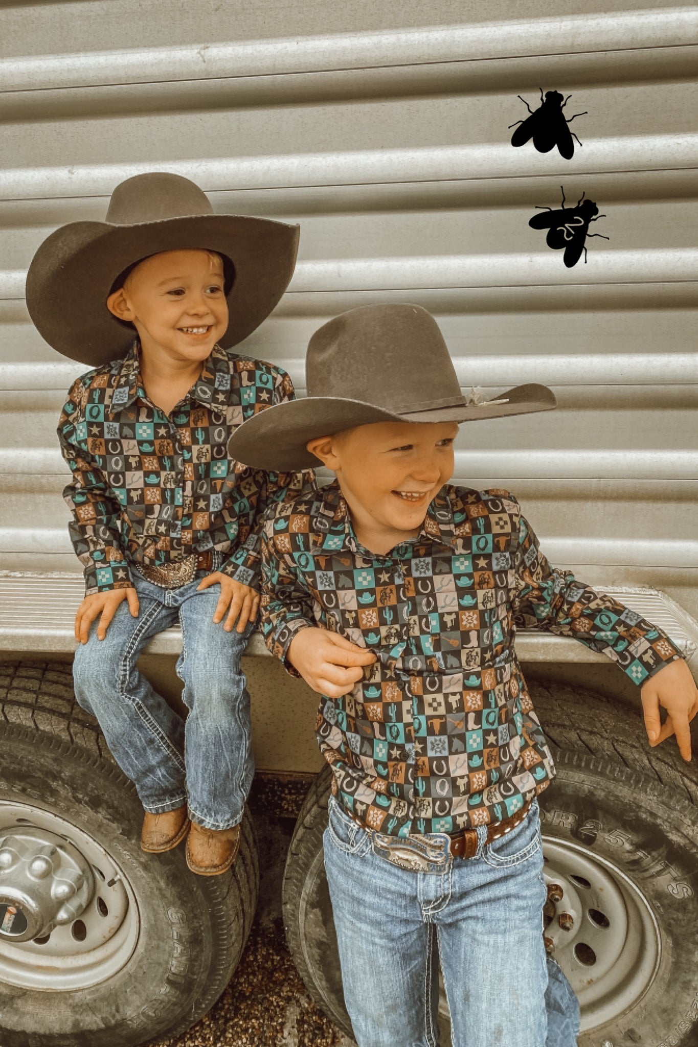 CHECK YER COWBOY L/S [KIDS] [SIZE 4 ONLY]