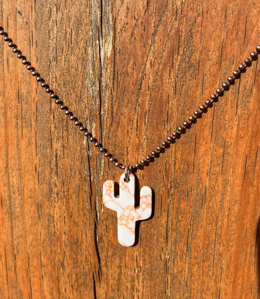 White Escalante Cactus Coppertone Necklace