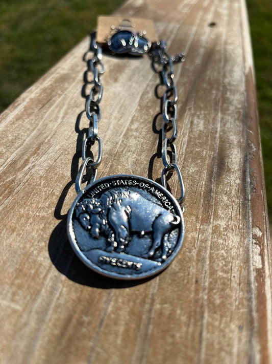 Buffalo Coin Chain Necklace Set