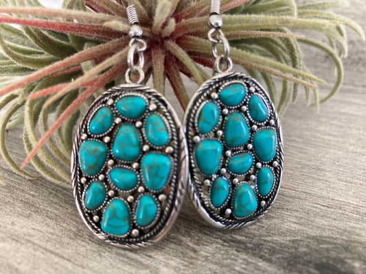 Turquoise Pebble River Earrings