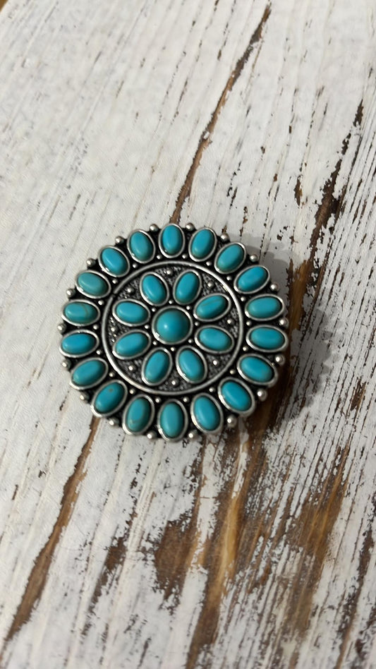 Textured Flower Concho Phone Pop Socket