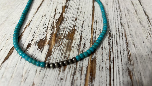 Western Turquoise Navajo Pearl Chocker