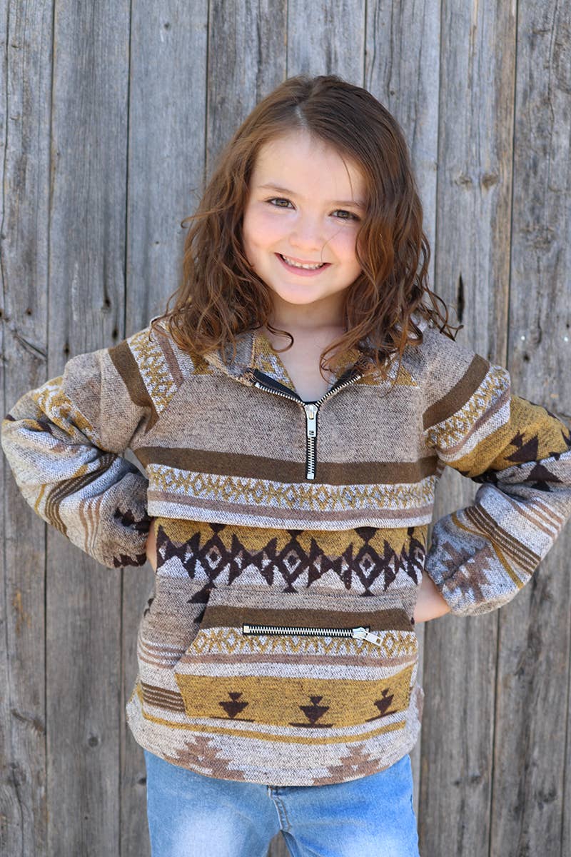 Kids Brown Aztec Pullover