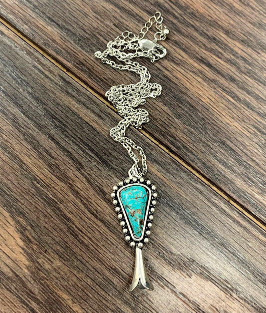 Squash Blossom Turquoise Necklace