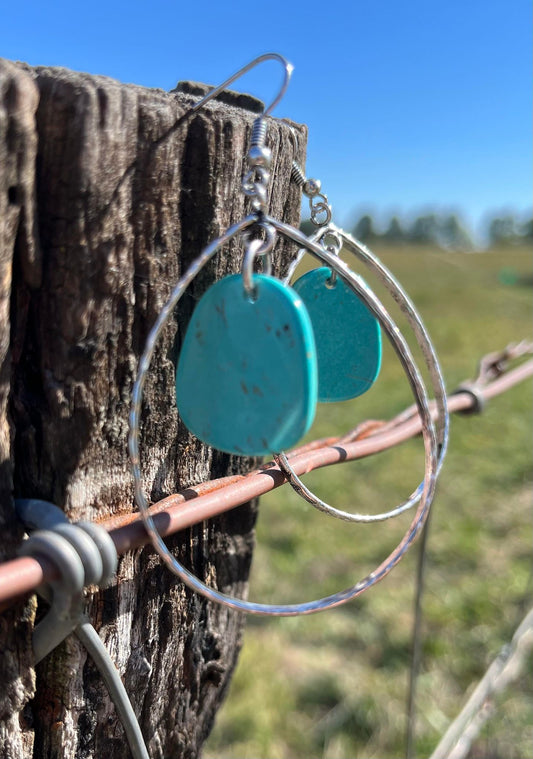 Hammered Teardrop Wire Earrings