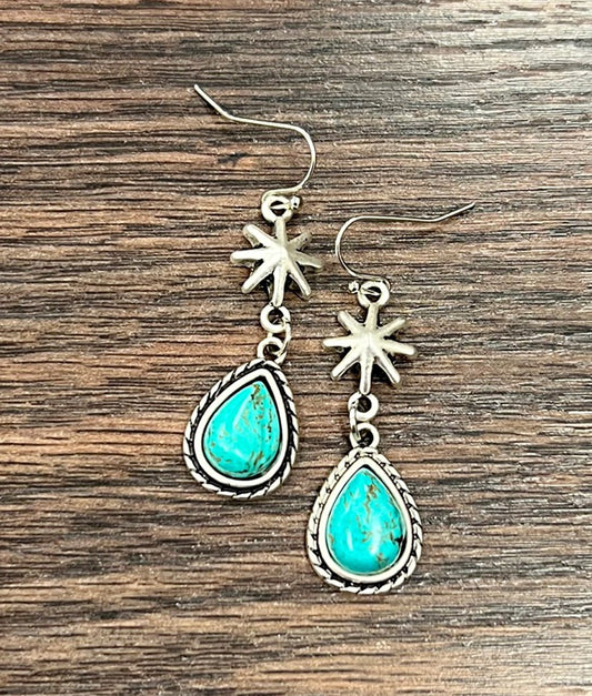 Turquoise Star Earrings